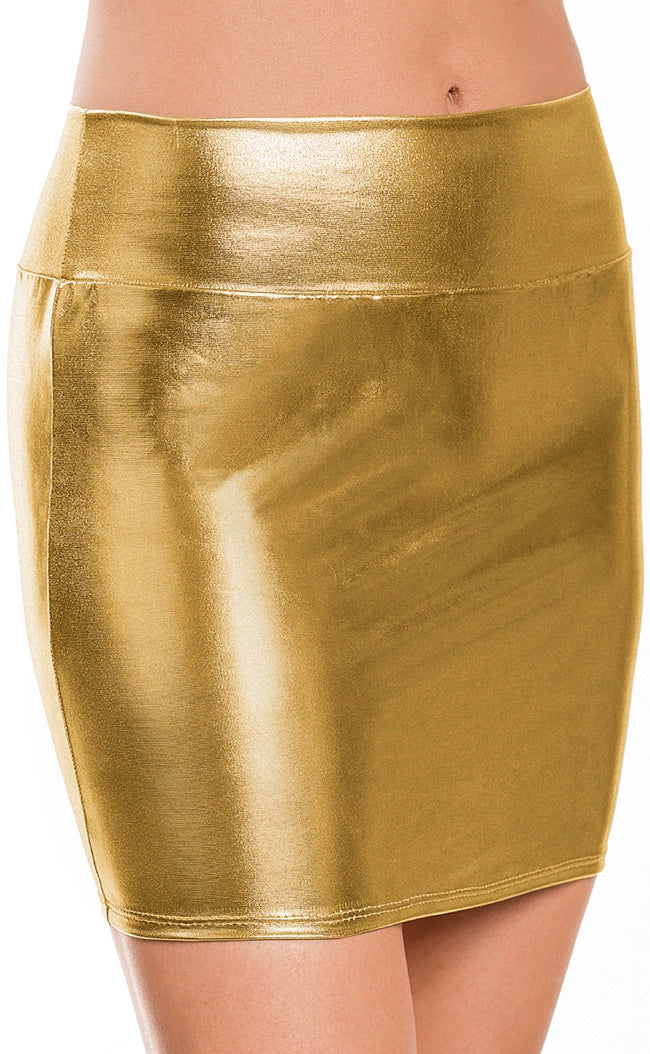 Autumn and Winter Mid-Length Imitation Leather Bronzing plus Size Skirt