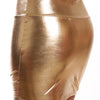 Autumn and Winter Mid-Length Imitation Leather Bronzing plus Size Skirt