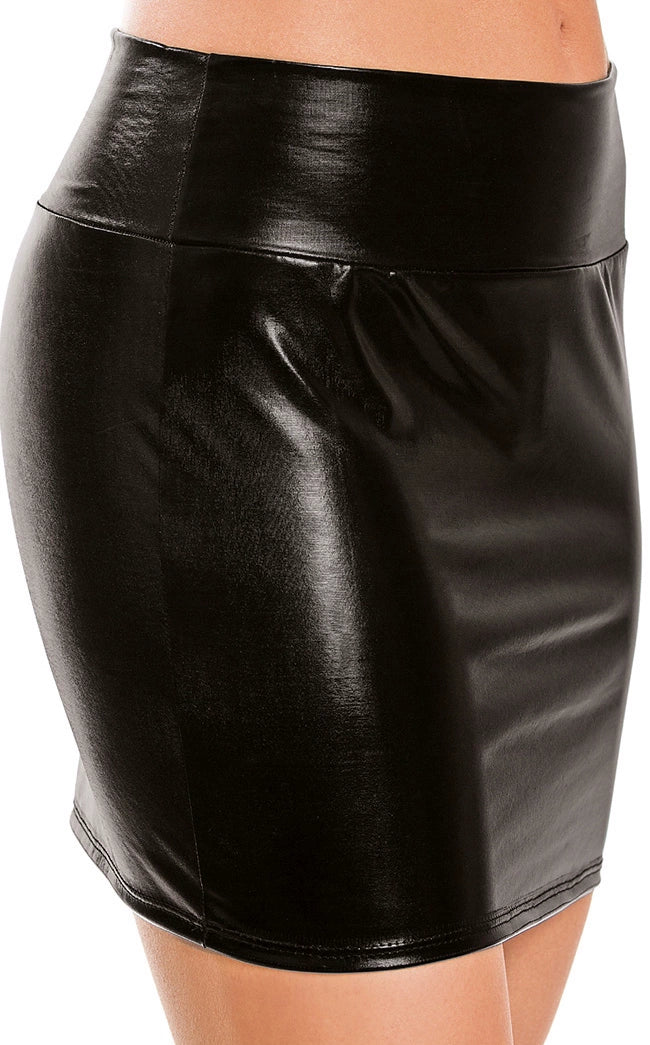 Autumn and Winter Mid-Length Imitation Leather Bronzing plus Size Skirt