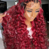 Red and Blonde Color Peruvian 13X4 Lace Front Human Hair Wigs For Women Pre-Plucked 180% Remy Wavy Red Highlight Color Wigs