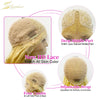 Highlight Black And White Wig Color Preplucked Hairline 613 Blonde Short Bob 13x4 Human Hair Lace Front Wigs HD Frontal Straight