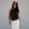 Backless Sexy Off Shoulder Halter Tank Tops Women Vintage Sleeveless Crop Top Y2K Clothes Club Female Casual Summer - MAGUSTA BEAUTY
