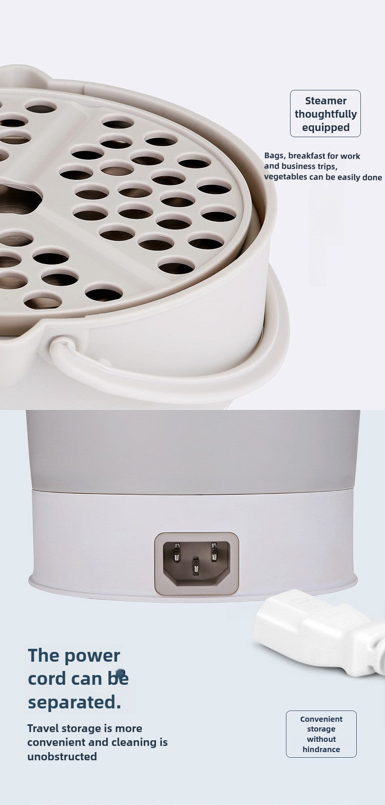Foldable Electric Cooker 220V Mini Multifunction Hot Pot Food Steamer Cooking Machine for Dormitory Noodle Cooker for Travel