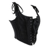 Black Velvet Sexy Overbust Corset Crop Tops Women Front Lace Up Side Zipper Shoulder Strap Bustier Vest Slimming Shaper Camis - MAGUSTA BEAUTY