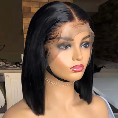Bone Straight Bob Wig Human Hair 13x4 Lace Wigs Transparent Lace Human Hair Short Wig Pre Plucked 200% Density For Women - MAGUSTA BEAUTY