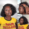 Brazilian 100% Human Deep Curly Bob Hair Wigs Natural Black Color Deep Wave HD Lace Front Part 13x4 Transparent Lace Wigs - MAGUSTA BEAUTY