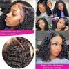 Brazilian 100% Human Deep Curly Bob Hair Wigs Natural Black Color Deep Wave HD Lace Front Part 13x4 Transparent Lace Wigs - MAGUSTA BEAUTY