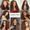 Chocolate Brown Deep Wave 13x6 Lace Front Wig Wig Human Hair Water Wave 250% Density Curly Wig Human Hair Brown Wigs Pre Plucked - MAGUSTA BEAUTY