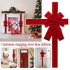 Christmas Front Door Decoration Hanging Bow Knot Imitation Linen Ribbon New Year Xmas Front Door Decor Big Bow Diy Material - MAGUSTA BEAUTY