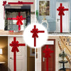 Christmas Front Door Decoration Hanging Bow Knot Imitation Linen Ribbon New Year Xmas Front Door Decor Big Bow Diy Material - MAGUSTA BEAUTY