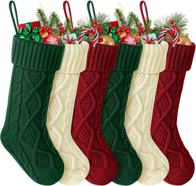 Christmas Stockings For Kids Large Size Cable Knit Stocking Christmas Decorations For Family Party - MAGUSTA BEAUTY