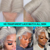 Cosplay Body Wave Silver Grey 13X4 Lace Front Wigs Human Hair 13x6 HD Lace Front Wigs Remy Brazilian 613 Colored Human Hair Wigs - MAGUSTA BEAUTY