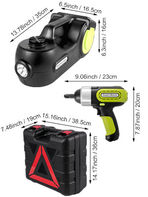 VEVOR 5 Ton 12V Electric Car Jack Kit + Impact Wrench LED Light Portable Hydraulic Jack 13.5-36 CM Tire Lifting Car Repair Tool