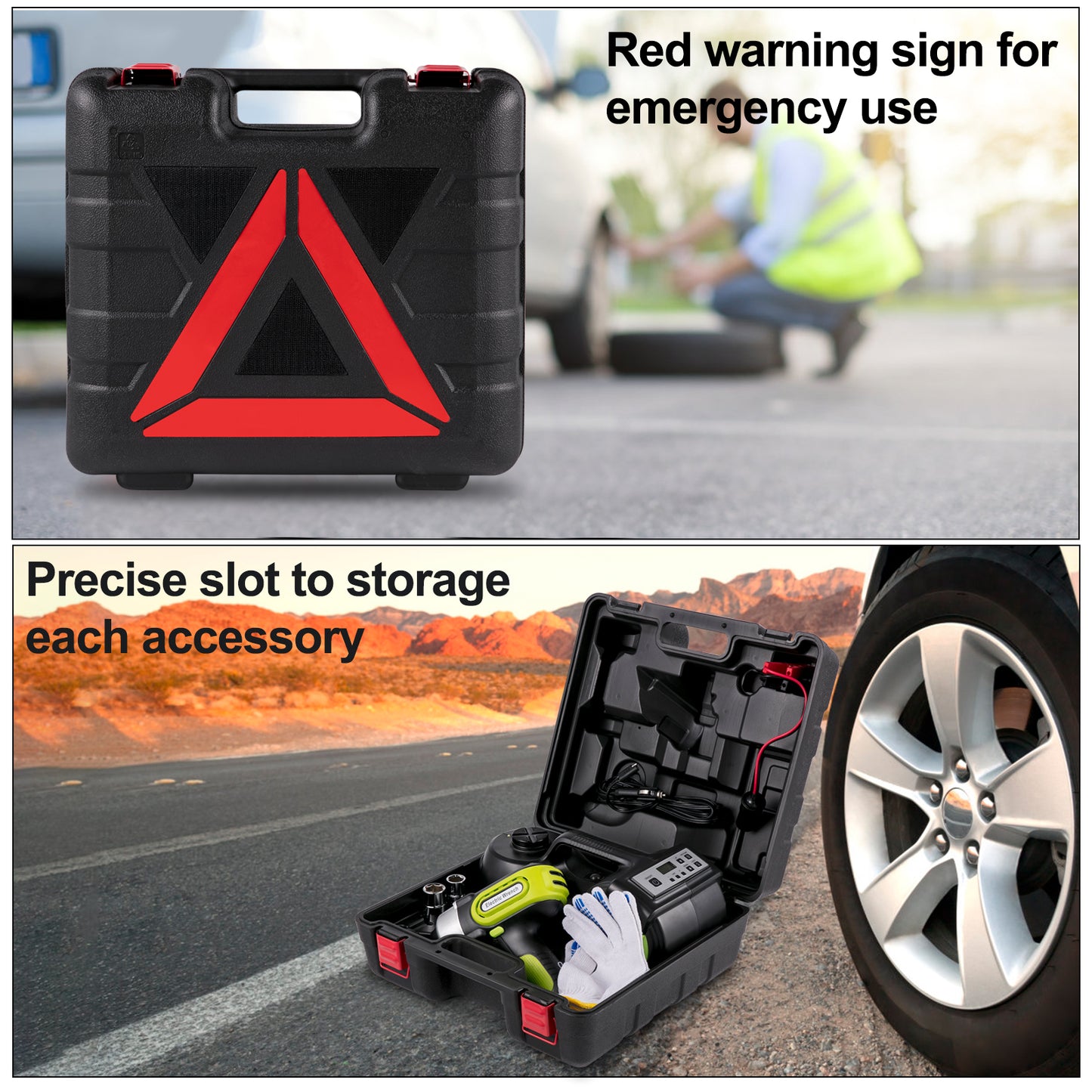 VEVOR 5 Ton 12V Electric Car Jack Kit + Impact Wrench LED Light Portable Hydraulic Jack 13.5-36 CM Tire Lifting Car Repair Tool