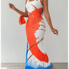 Elegant plus - size printed tie - dye dress for women - MAGUSTA BEAUTY