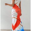 Elegant plus - size printed tie - dye dress for women - MAGUSTA BEAUTY