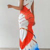 Elegant plus - size printed tie - dye dress for women - MAGUSTA BEAUTY