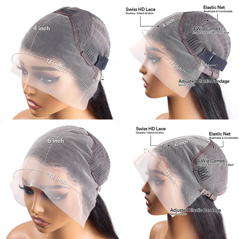 Heyju wig 13x6 HD Lace Frontal Wig 13x4 Lace Front Human Hair Wigs For Black Women Body Wave Lace Front Wig Brazilian Hair Wig - MAGUSTA BEAUTY