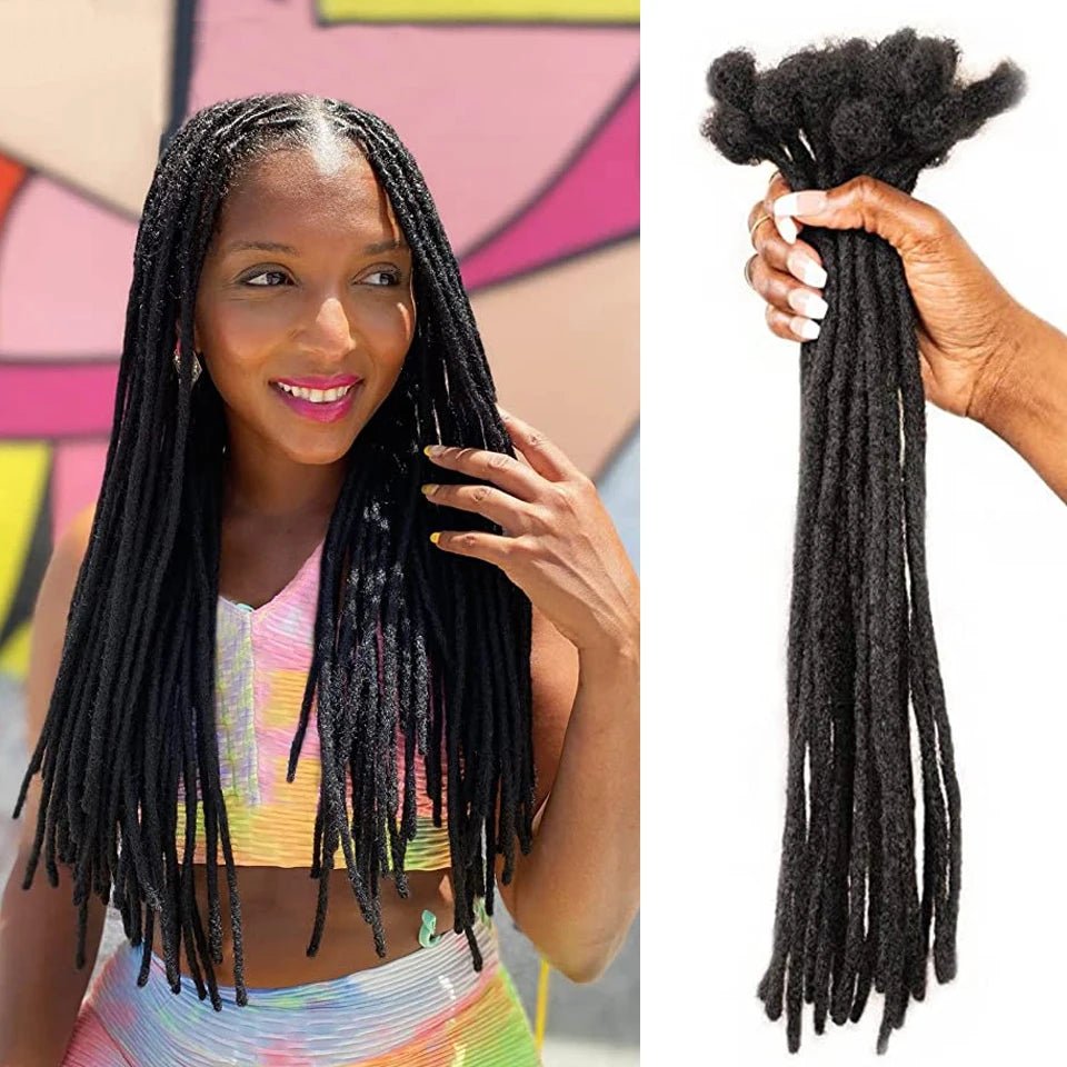 Human Hair Dreadlocks Loc Extensions Kinky Straight Wholesale Crochet Braids Brazilian Remy Hair Extensions 10 20 40 60 Strands - MAGUSTA BEAUTY
