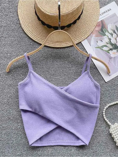  Irregular Casual Sport Camisole Women Strap Design Solid Fashion 2023 Y2K Elegant Ladies Chic Slim Tank Tops - MAGUSTA BEAUTY