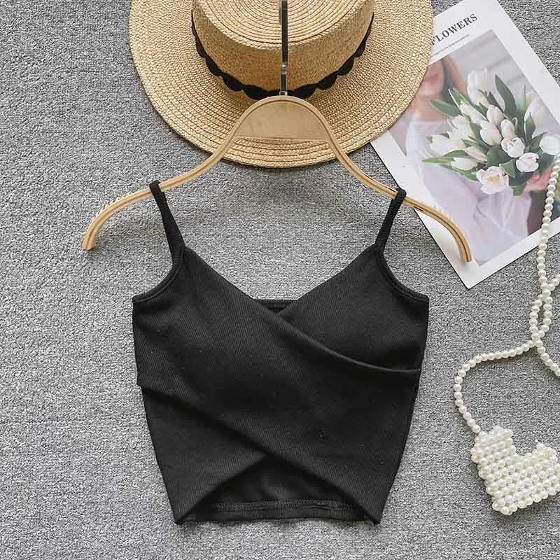  Irregular Casual Sport Camisole Women Strap Design Solid Fashion 2023 Y2K Elegant Ladies Chic Slim Tank Tops - MAGUSTA BEAUTY