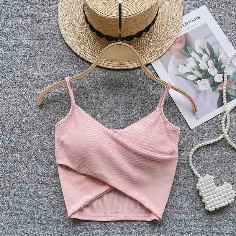  Irregular Casual Sport Camisole Women Strap Design Solid Fashion 2023 Y2K Elegant Ladies Chic Slim Tank Tops - MAGUSTA BEAUTY