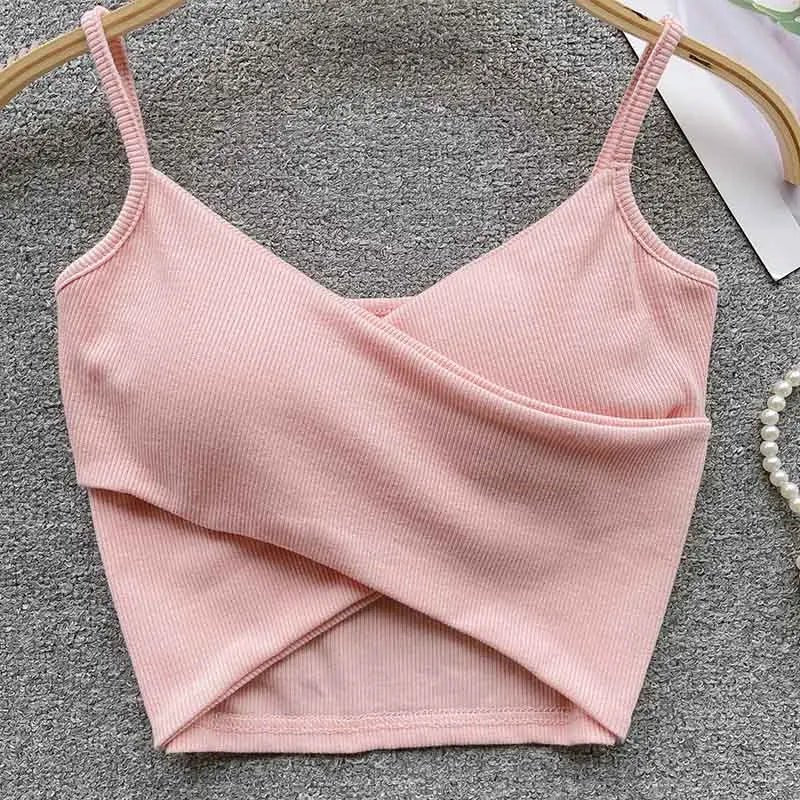  Irregular Casual Sport Camisole Women Strap Design Solid Fashion 2025 Y2K Elegant Ladies Chic Slim Tank Tops - MAGUSTA BEAUTY