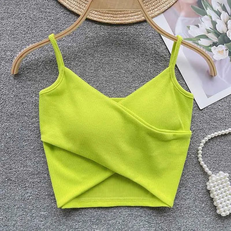  Irregular Casual Sport Camisole Women Strap Design Solid Fashion 2025 Y2K Elegant Ladies Chic Slim Tank Tops - MAGUSTA BEAUTY