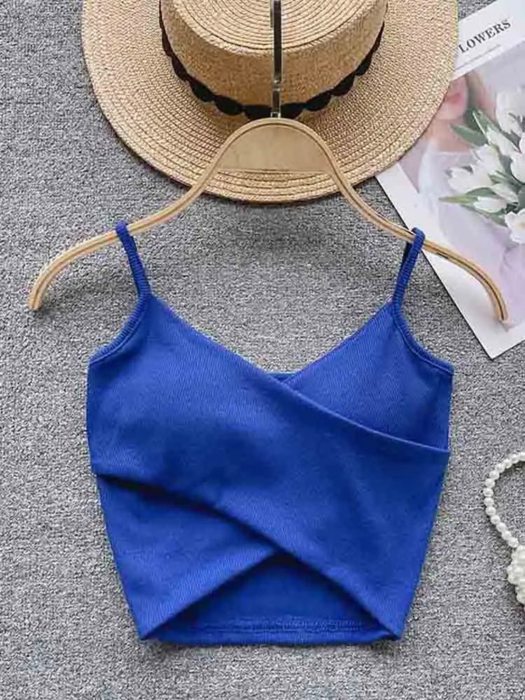  Irregular Casual Sport Camisole Women Strap Design Solid Fashion 2025 Y2K Elegant Ladies Chic Slim Tank Tops - MAGUSTA BEAUTY