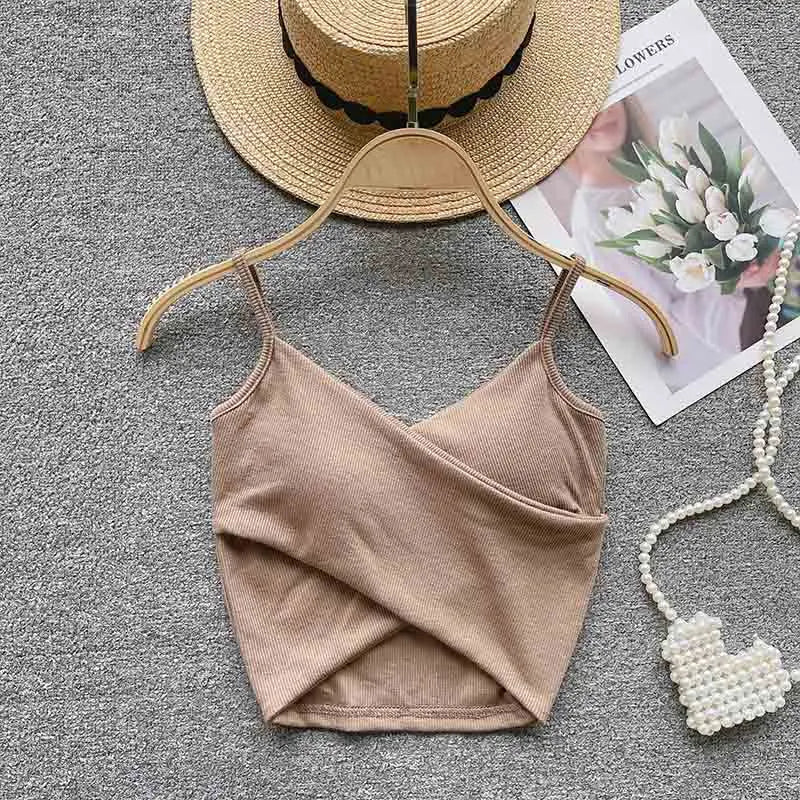  Irregular Casual Sport Camisole Women Strap Design Solid Fashion 2025 Y2K Elegant Ladies Chic Slim Tank Tops - MAGUSTA BEAUTY