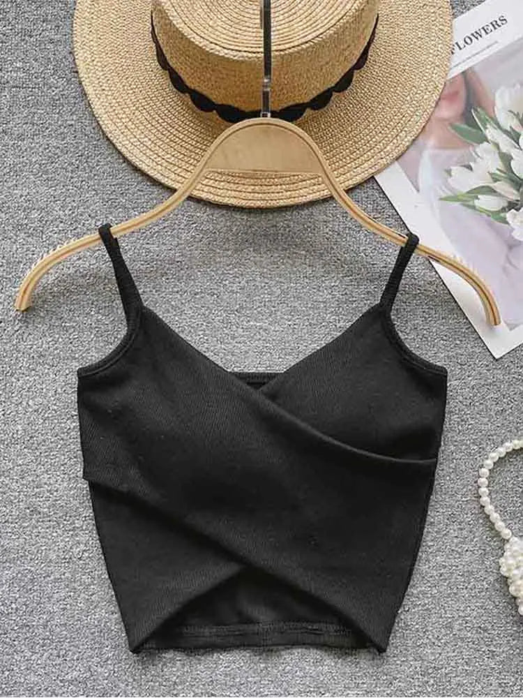  Irregular Casual Sport Camisole Women Strap Design Solid Fashion 2025 Y2K Elegant Ladies Chic Slim Tank Tops - MAGUSTA BEAUTY