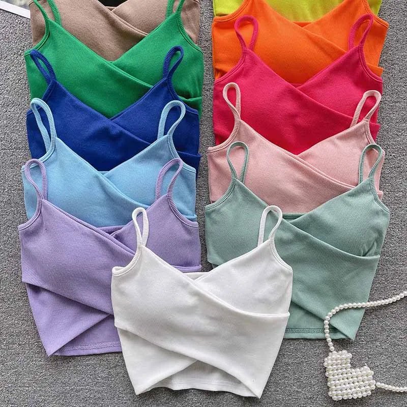  Irregular Casual Sport Camisole Women Strap Design Solid Fashion 2025 Y2K Elegant Ladies Chic Slim Tank Tops - MAGUSTA BEAUTY