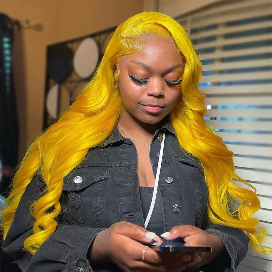 Light Yellow 613 13x6 HD Lace Frontal Wig Human Hair Body Wave Transparent Lace Wig 613 Colored Human Hair Wigs 200% For Women - MAGUSTA BEAUTY