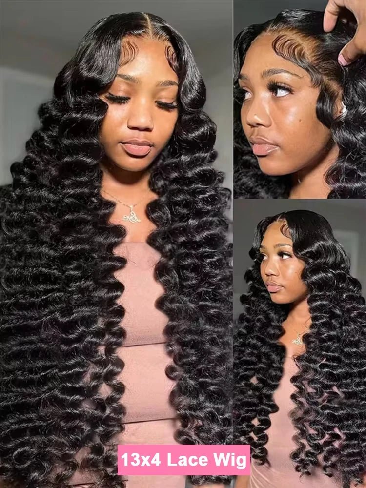 Mossily 220 Density Loose Wave 13x4 HD Lace Front Wig 40 Inch Brazilian Curly Deep Wave 13x6 Lace Frontal Human Hair Wigs Women - MAGUSTA BEAUTY