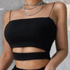 New Fashion Hot Sexy Women Summer Sexy Casual Sleeveless Cut - Out Short Tee Shirt Crop Top Vest Strap Tank Top Blouse - MAGUSTA BEAUTY