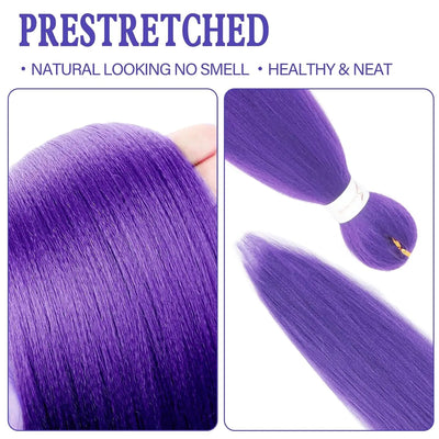 Purple Braiding Hair Pre Stretched Long Synthetic Braiding hair Extensions for Stage Party Halloween Costume Cosplay - MAGUSTA BEAUTY