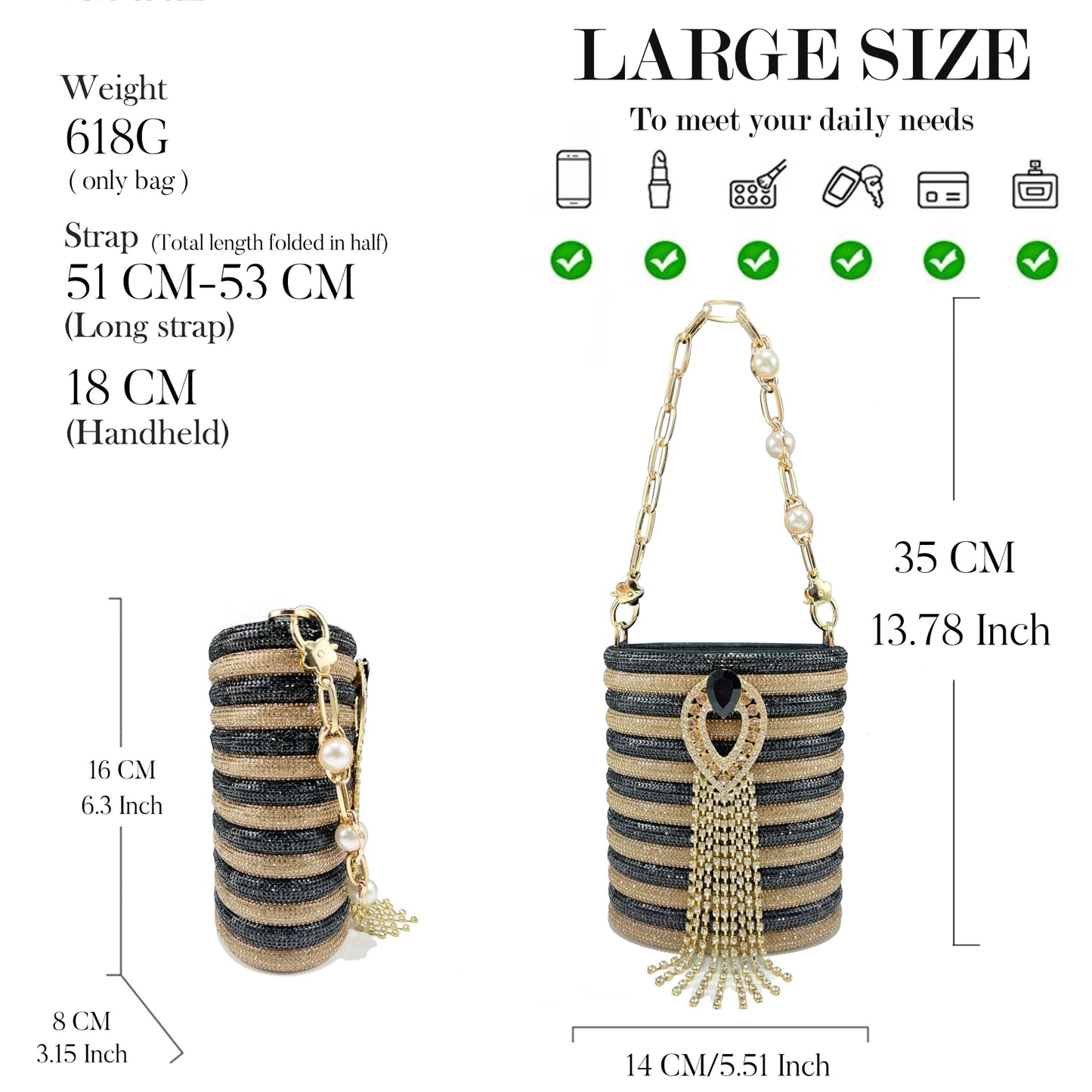 QSGFC Newest Black Color Personalized Design Rhinestone Decoration High Heel Peep Toe Banquet Ladies Shoes And Bag Set - MAGUSTA BEAUTY