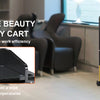 VEVOR Beauty Salon Storage Trolley Cart, Glass Top Hair Salon Station Cabinet for Stylist with Drawer & Dryer Holder