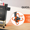 VEVOR Beauty Salon Storage Trolley Cart, Glass Top Hair Salon Station Cabinet for Stylist with Drawer & Dryer Holder
