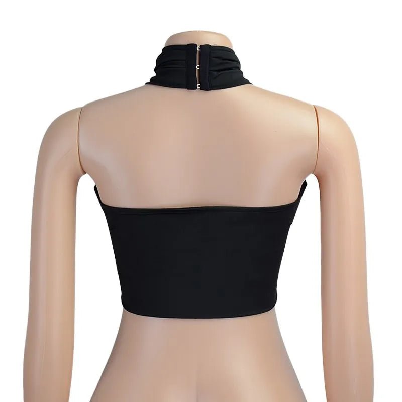 Sexy Cross Halter Corset Tank Tops Y2K Fashion Black Hollow Out Camis Women Tube Tops Backless Slim Crop Top 2024 Woman Clothing - MAGUSTA BEAUTY