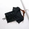 Sexy V Neck Cropped Tank Tops Women Drawstring Tie Up Front Camis Candy Colors Streetwear Slim Fit Ribbed Crop Top - MAGUSTA BEAUTY