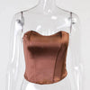 Sexy Women Tube Tops Solid Sleeveless Slim Skinny Corset Cropped Top 2024 Summer Casual Elegant Female Strapless Vest - MAGUSTA BEAUTY