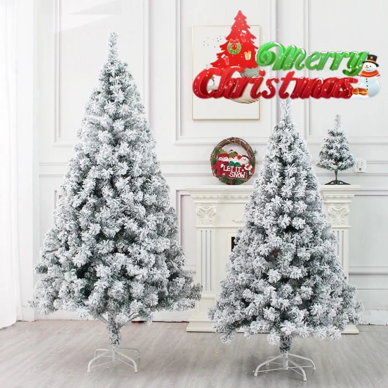 Snowy Flocked Christmas Tree PVC Realistic Frosted Pine with Artificial Snow Perfect for Store Window Displays Holiday Decor - MAGUSTA BEAUTY