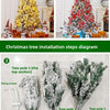 Snowy Flocked Christmas Tree PVC Realistic Frosted Pine with Artificial Snow Perfect for Store Window Displays Holiday Decor - MAGUSTA BEAUTY