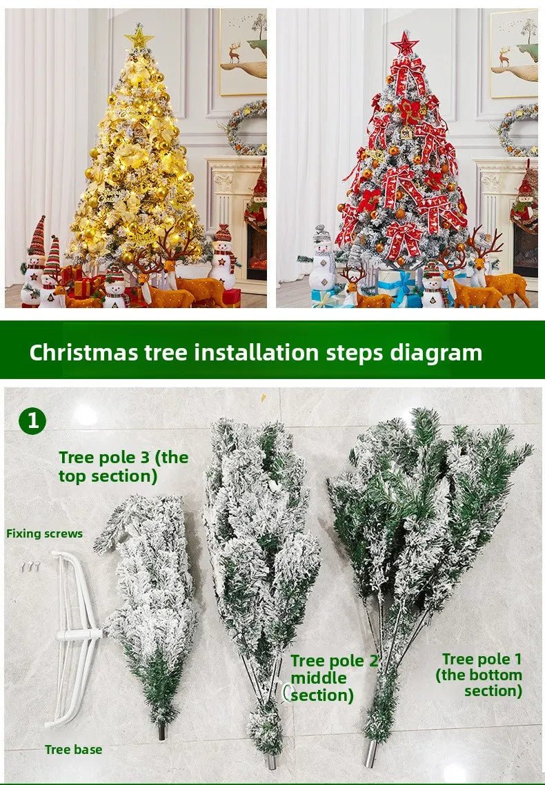 Snowy Flocked Christmas Tree PVC Realistic Frosted Pine with Artificial Snow Perfect for Store Window Displays Holiday Decor - MAGUSTA BEAUTY