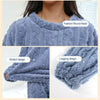 Soft Coral Velvet Jacquard Warm Pajama Set for Women Cozy Loungewear Outerwear for Winter Christmas Back to School Gift ﻿ - MAGUSTA BEAUTY
