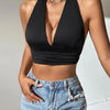 Solid Color Grunge Punk Backless Halter Top Women Summer 2024 Sexy Sleeveless Deep V - neck Crop Tops Streetwear Y2K Clothes - MAGUSTA BEAUTY