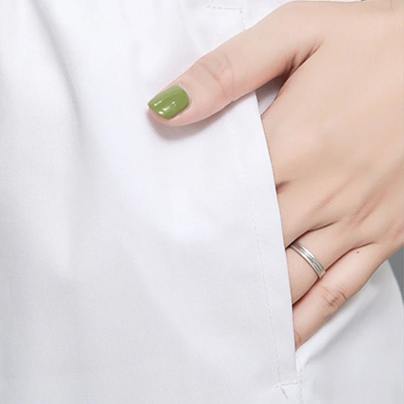 Solid Color Work Pants High Quality Women's Elastic Waist Doctor White Scrub Pants Spring Autumn Nurse Dental Care Uniform Pants - MAGUSTA BEAUTY