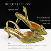 Spot Goods Italian Fashion Women Heels Elegant Color Block Design Brown Shoes And Bag Full Rhinestone Party Bag - MAGUSTA BEAUTY