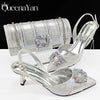 Spot Goods Italian Fashion Women Heels Elegant Color Block Design Brown Shoes And Bag Full Rhinestone Party Bag - MAGUSTA BEAUTY